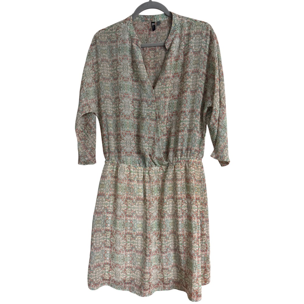 KUT from the Kloth Womens Geometric Kaleidoscope Print Surplice Dress Green M